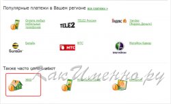 выбор платежей по ЖКХ