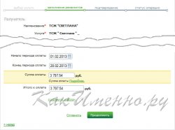 указание суммы платежа